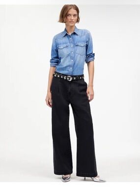 Madewell The Harlow Wide-Leg Jean: Airy Denim Edition Hollenbeck Wash